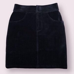 Gianni Bini Black Corduroy Mini Skirt